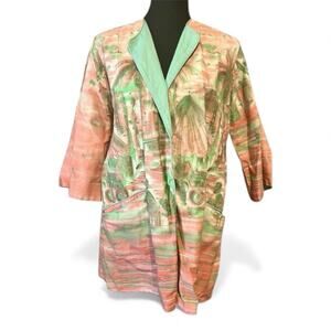 Vintage Beezey Tropical Green and Orange Cardigan Jacket NWOT